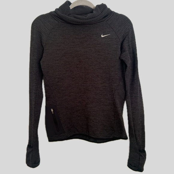 Nike Tops - Nike Running Dark Gray Thermal Turtleneck Pullover Dri-Fit